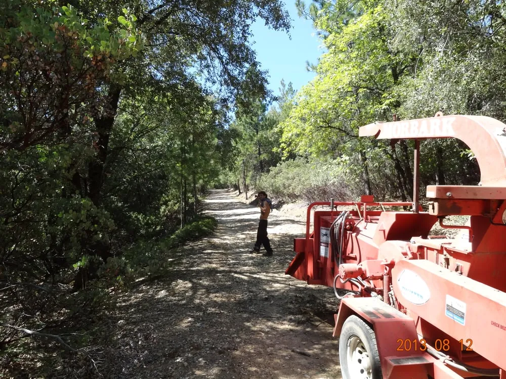 Morbark chipper on a forest path